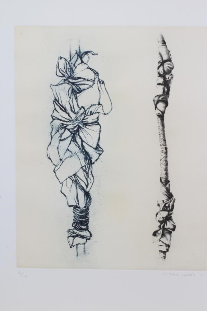 GERARD TITUS-CARMEL (b.1942) Portfolio of five etchings from the series Sticks and Handkerchiefs Image