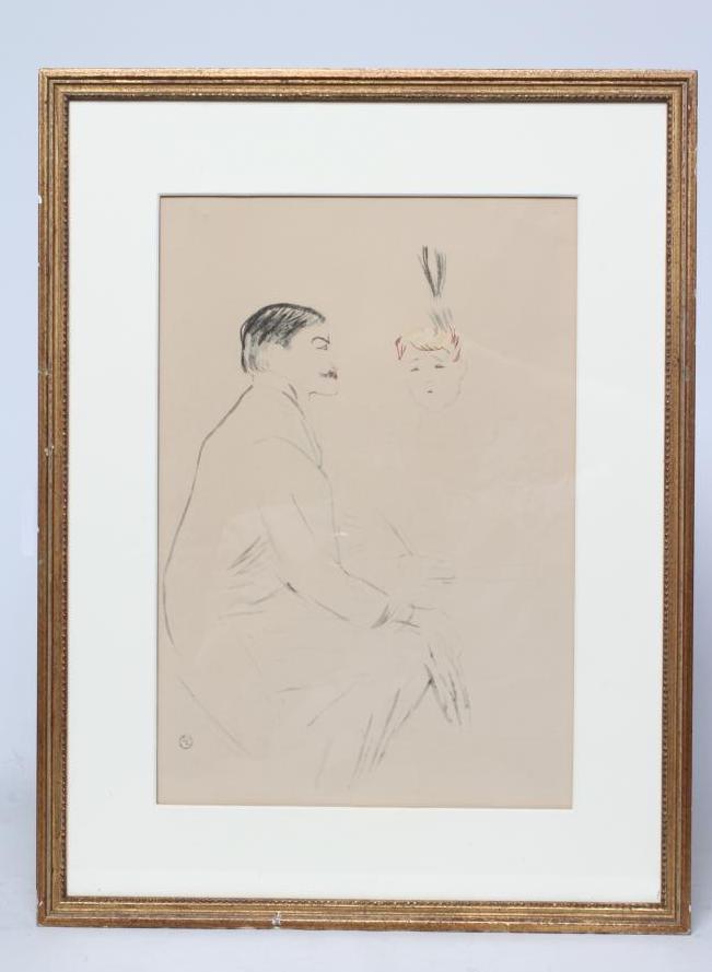 HENRI DE TOULOUSE-LAUTREC (1864-1901) Lucien Guitry et Jeanne Granier, artists in plate monogram Image