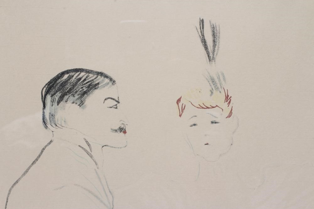 HENRI DE TOULOUSE-LAUTREC (1864-1901) Lucien Guitry et Jeanne Granier, artists in plate monogram Image