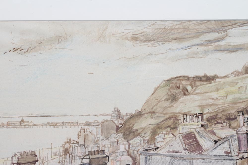 NORMAN SMITH NEAC (1910-1996) Coastal Town, unsigned, artist's label verso, mixed media, 17" x 22 Image