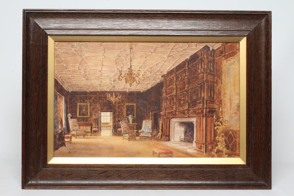 BRITISH SCHOOL (Early 20th century) The Drawing Room, Levens Hall, inscribed verso with title and Image