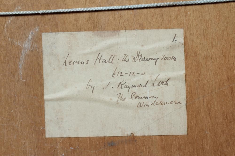 BRITISH SCHOOL (Early 20th century) The Drawing Room, Levens Hall, inscribed verso with title and Image