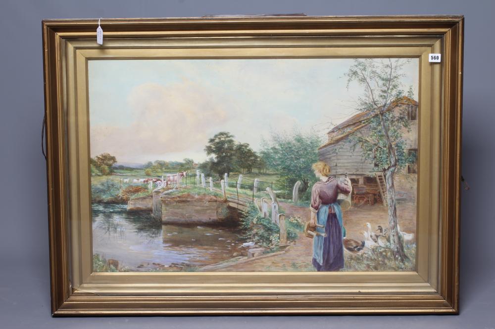 HENRY JOHN YEEND KING (1855-1924) Milking Time, signed lower right, watercolour heightened with Image