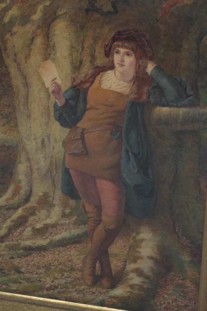 BRITISH SCHOOL (Late 19th Century) A Woodland Scene in the Pre-Raphaelite style, watercolour, 28" x Image