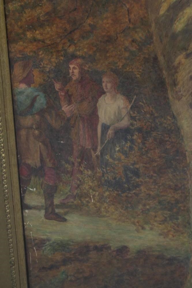 BRITISH SCHOOL (Late 19th Century) A Woodland Scene in the Pre-Raphaelite style, watercolour, 28" x Image