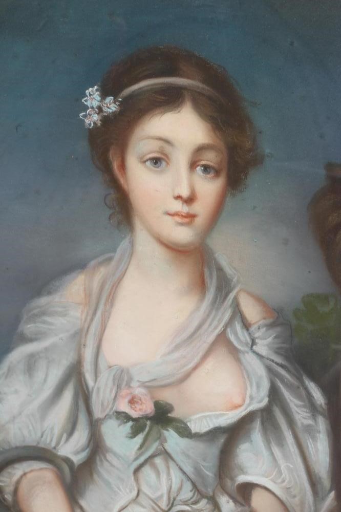 CONTINENTAL SCHOOL (19th Century) Portrait of a lady, three quarter length wearing a light blue Image