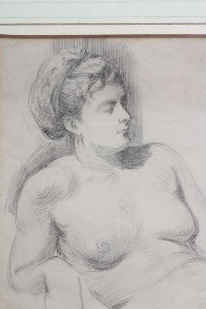 ATTRIBUTED TO WILLIAM ETTY (1787-1849) Reclining Lady, pencil, 8" X 5", framed and glazed (Est. plus Image