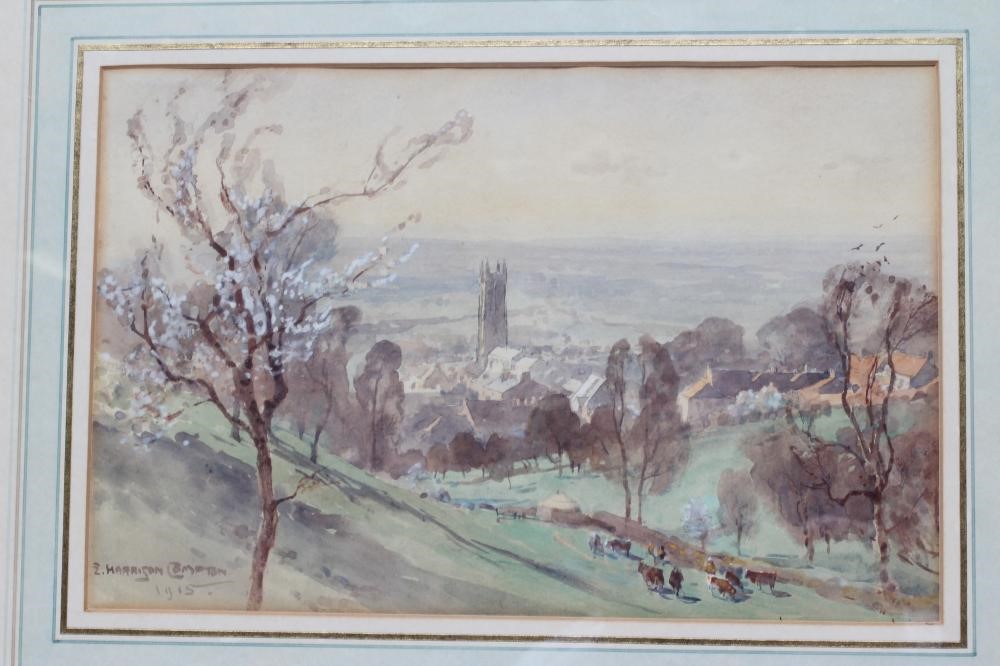 EDWARD HARRISON COMPTON (1881-1960) Glastonbury from Chalice Hill, signed lower left and dated 1915, Image
