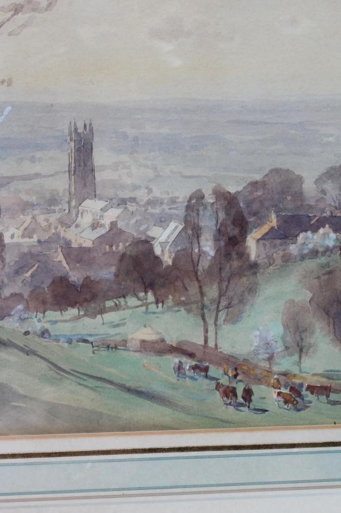 EDWARD HARRISON COMPTON (1881-1960) Glastonbury from Chalice Hill, signed lower left and dated 1915, Image