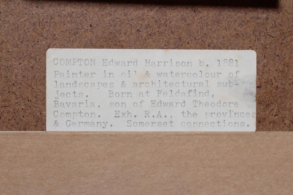 EDWARD HARRISON COMPTON (1881-1960) Glastonbury from Chalice Hill, signed lower left and dated 1915, Image