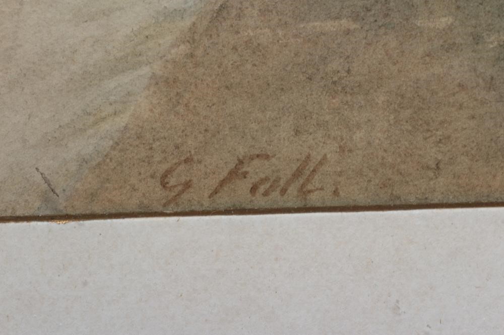 GEORGE FALL (1848-1925) Durham Cathedral, signed lower left, watercolour, 18" x 13", framed and Image