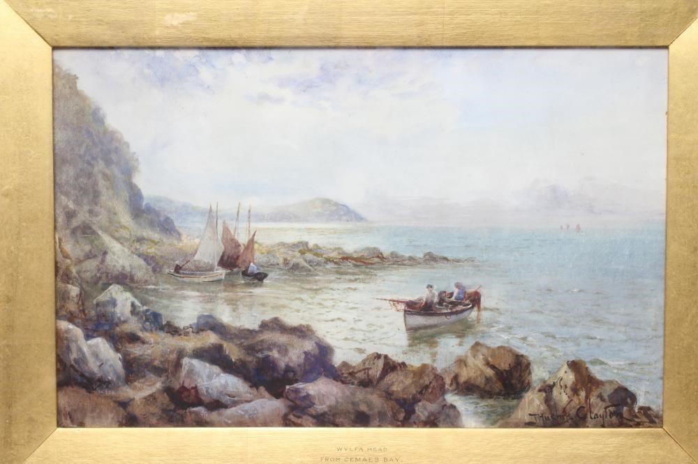 JOSEPH HUGHES CLAYTON (Act. 1891-1929) Wylfa Head from Cemaes Bay, signed lower right, watercolour, Image