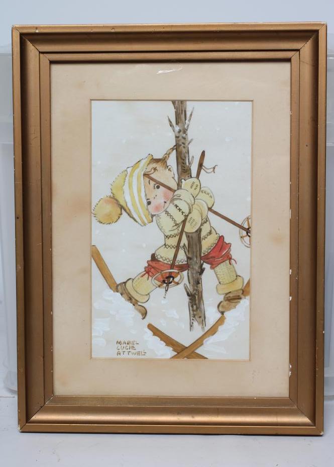 MABEL LUCIE ATTWELL (1879-1964) Young Girl Skiing Image