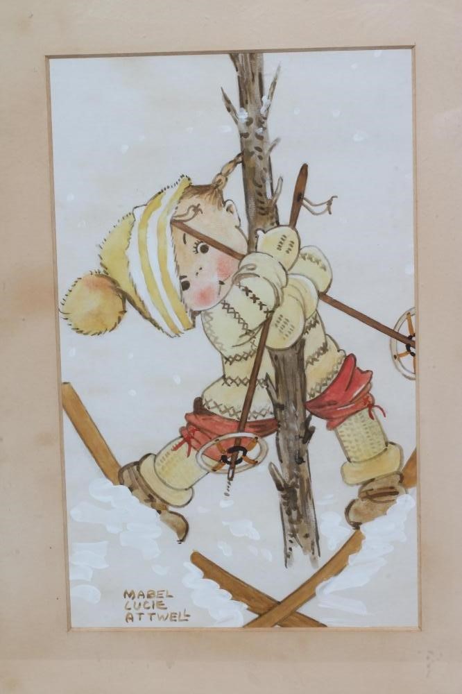 MABEL LUCIE ATTWELL (1879-1964) Young Girl Skiing Image