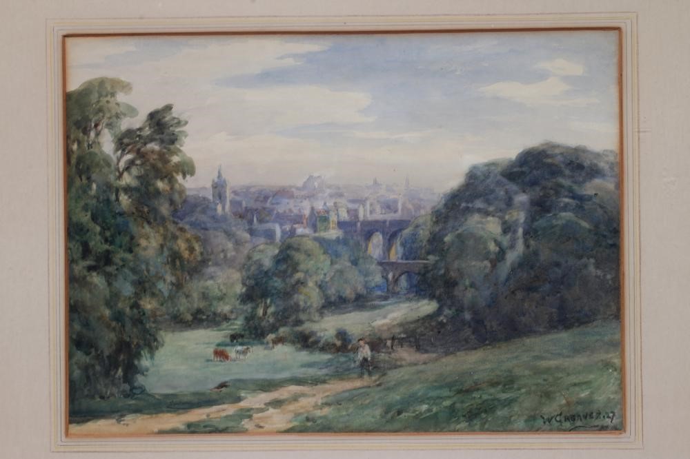 WILLIAM GREAVES (1852-1938) View of Knaresborough, signed lower right, watercolour, 10" x 13 1/2", Image
