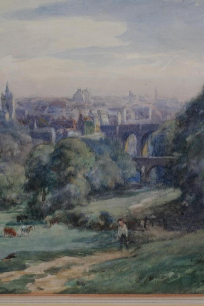 WILLIAM GREAVES (1852-1938) View of Knaresborough, signed lower right, watercolour, 10" x 13 1/2", Image