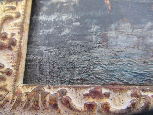 MANNER OF EUGENE BOUDIN (1824-1898) Busy Harbour Scene, oil on panel, 8" x 10 1/2", modern swept Image