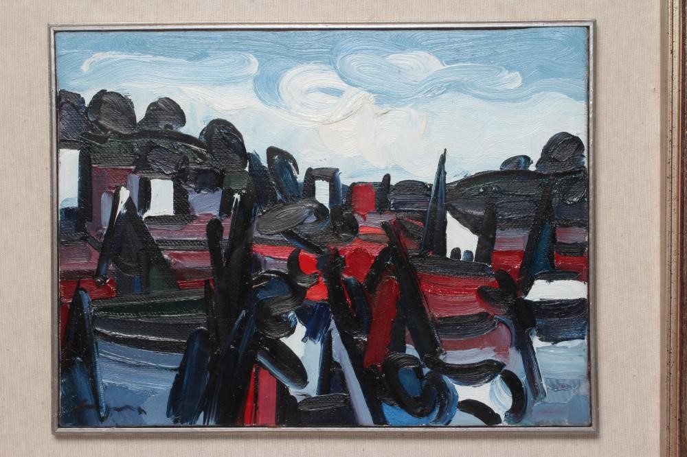 ITALIAN SCHOOL (20th/21st Century) Abstract Landscape, indistinctly signed lower left, inscribed Image