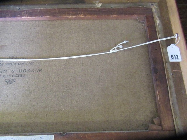 CONTINENTAL SCHOOL (Late 19th century) View of the Bosphorous and Constantinople, oil on canvas, 15" Image