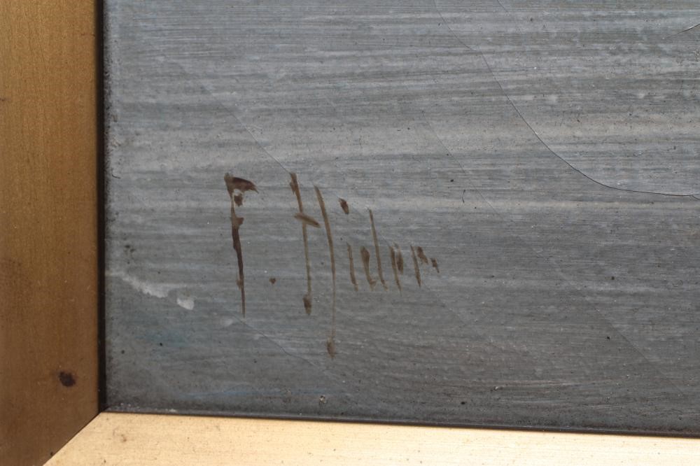 FRANK HIDER (1861-1933) View of a Scottish Loch, signed lower left, oil on canvas, 12" x 20", oak Image