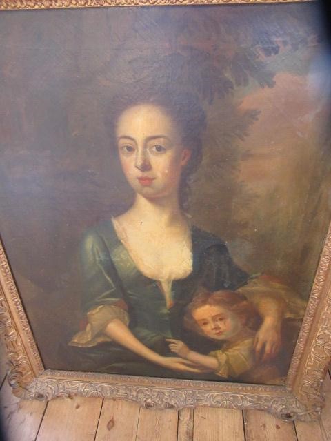 FOLLOWER OF GODFREY KNELLER (1646-1723) Portrait of a Lady, half length with a Young Child, oil on Image