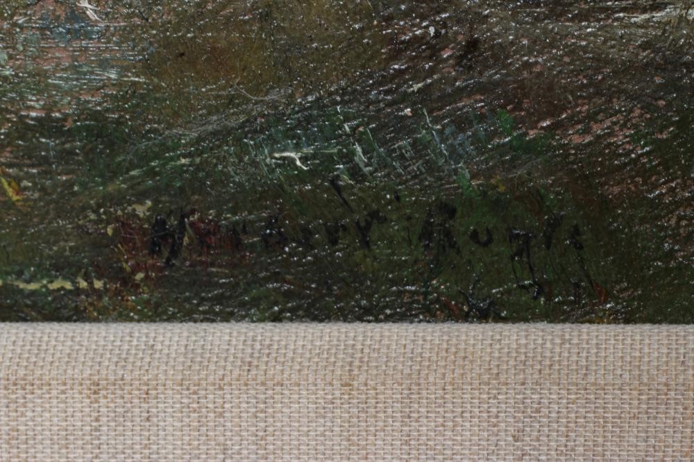 HERBERT F ROYLE (1870-1958) Hay Time in the Dale, signed lower right, oil on canvas, 20" x 24", Image