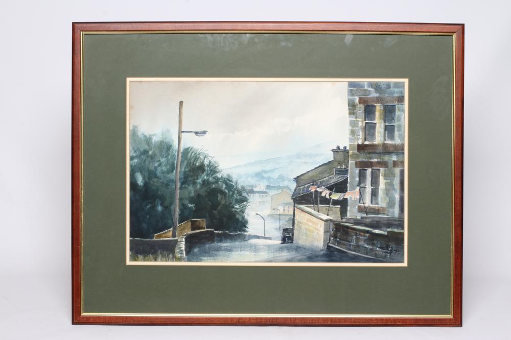 ASHLEY JACKSON (b.1940) Street View, signed lower right, watercolour, 14" x 21", framed and glazed Image