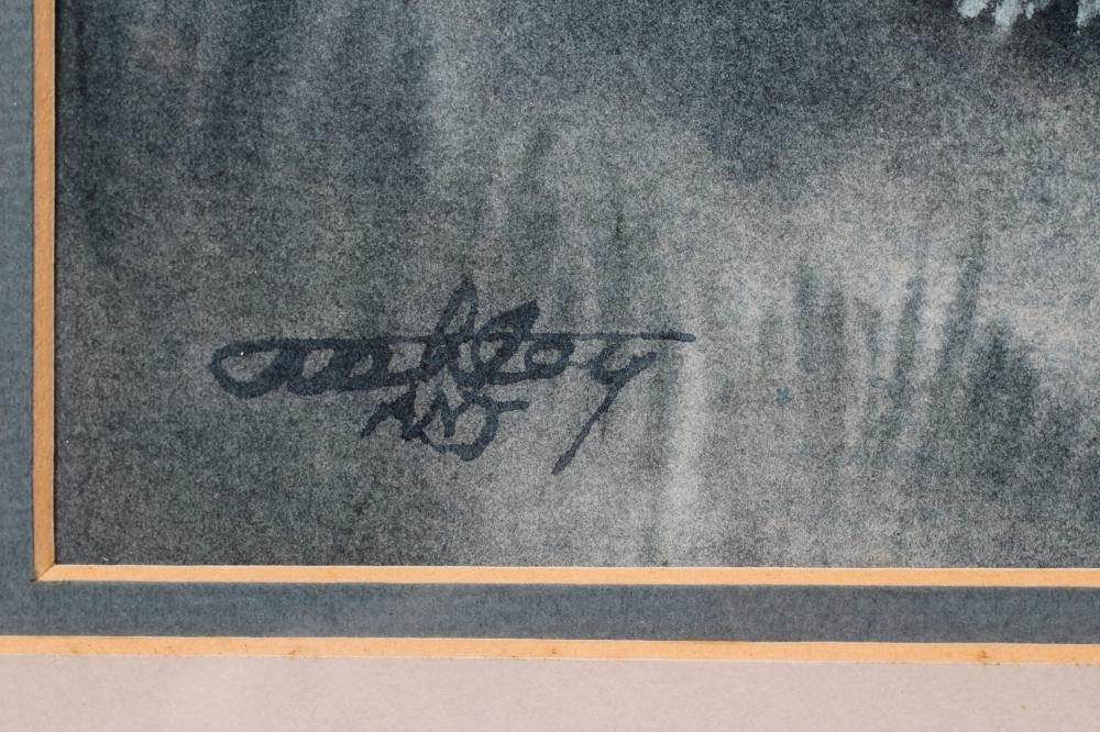 ASHLEY JACKSON (b.1940) Moorland Farm Buildings, signed lower left, watercolour, 14" x 21", framed Image