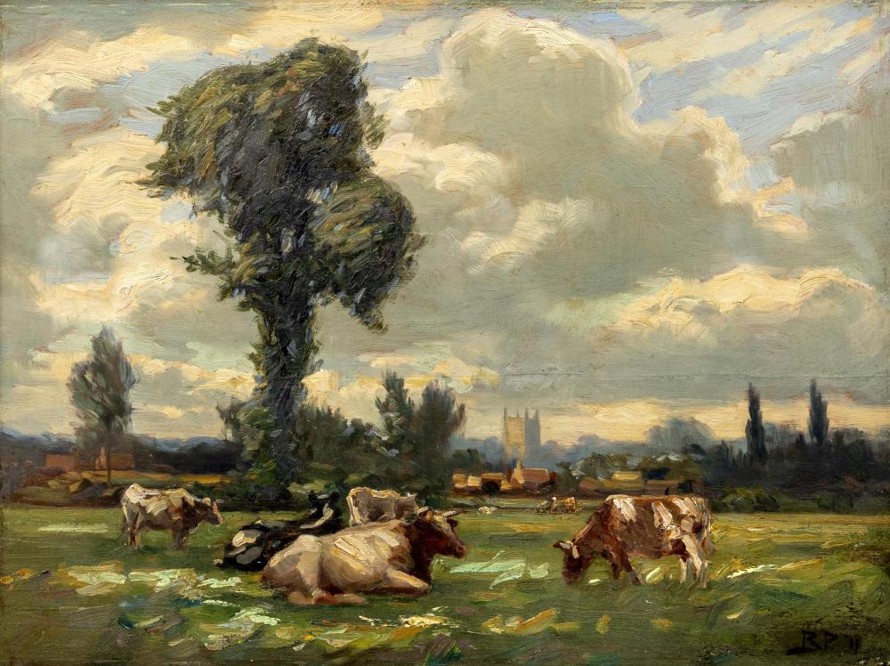 BERTRAM WALTER PRIESTMAN (1868-1951) Near Dedham, signed lower right with initials, dated '11, Image