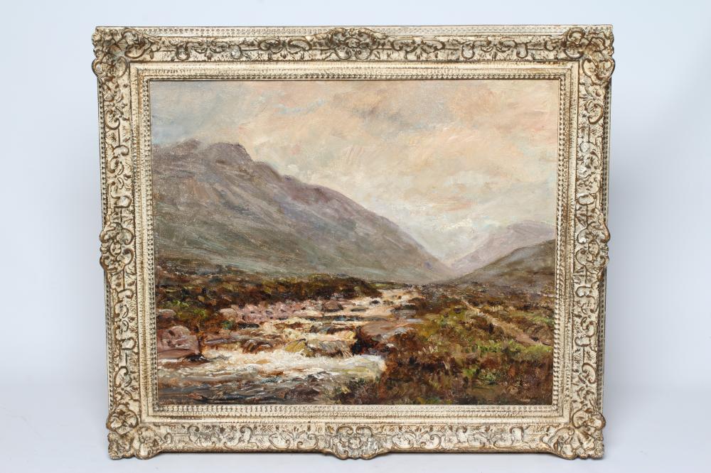 HERBERT F ROYLE (1870-1958) A Ross-shire Glen, signed lower right, oil on canvas, 20" x 24", modern Image