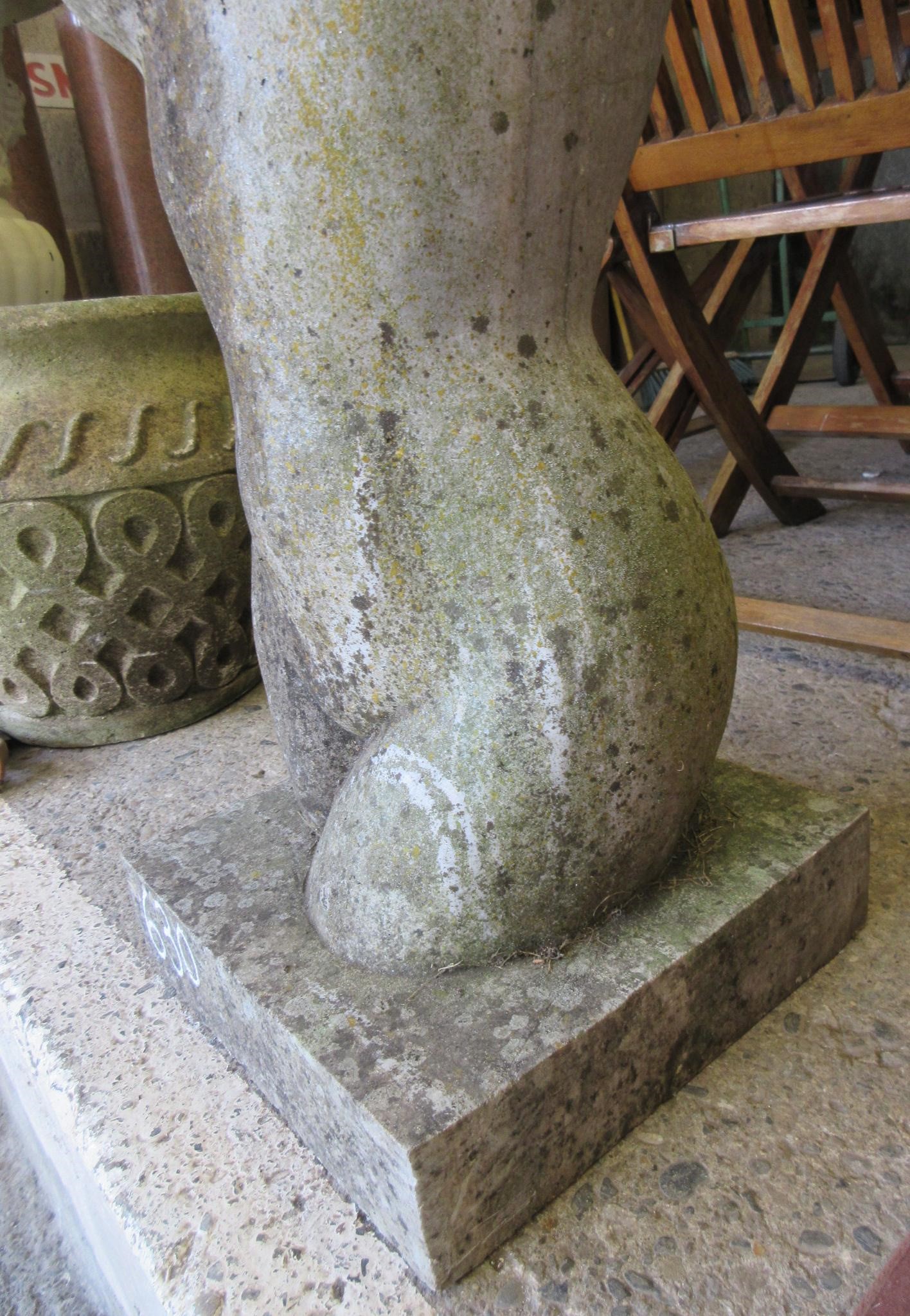 A MARBLE FEMALE NUDE FIGURE, 20th century, modernist, half length, modelled with arms stretched Image