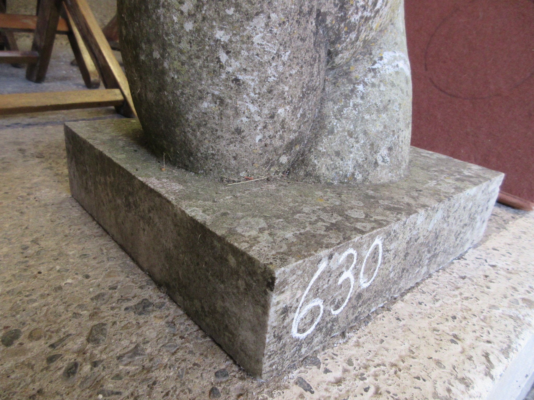 A MARBLE FEMALE NUDE FIGURE, 20th century, modernist, half length, modelled with arms stretched Image