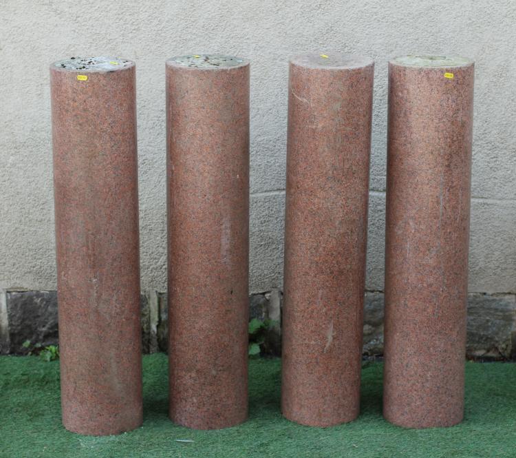 A SET OF FOUR PINK GRANITE COLUMNS, 9" x 40" (Est. plus 24% premium inc. VAT) Image