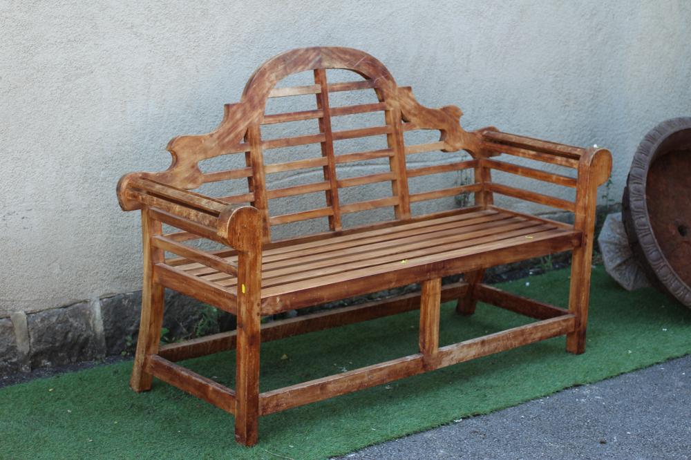 A LUTYENS STYLE HARDWOOD BENCH, modern, 65 3/4" x 18 1/4" x 38 1/4" (Est. plus 24% premium inc. VAT) Image