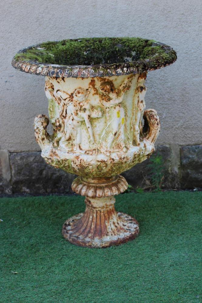A CAST IRON URN Image