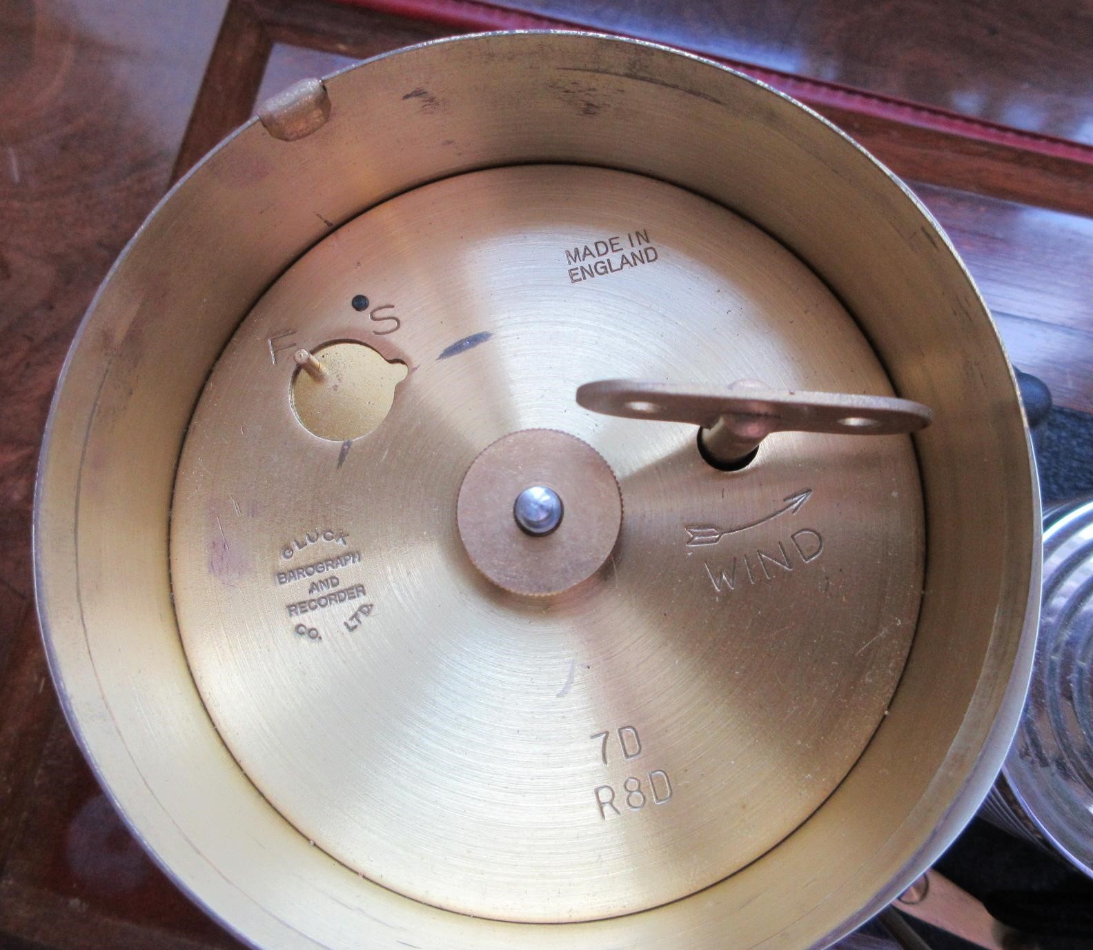 A NEGRETTI AND ZAMBRA BAROGRAPH, early 20th century, in glazed mahogany case with bracket feet, 15" Image