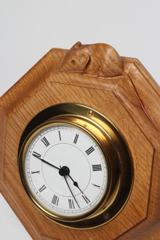 A ROBERT THOMPSON OAK CASED WALL TIMEPIECE Image