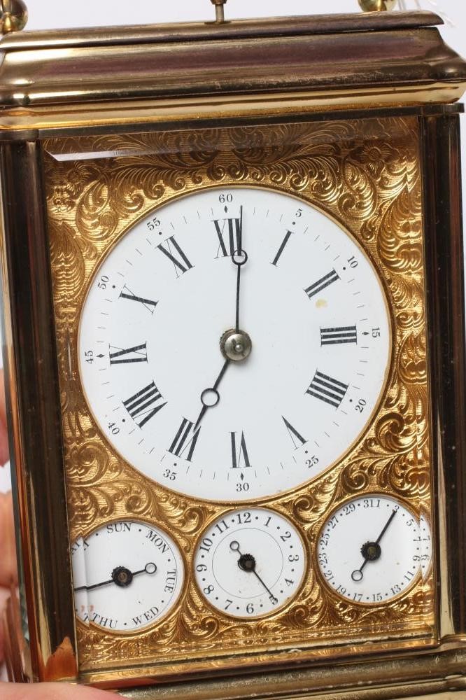 A FRENCH BRASS CASED REPEATER CARRIAGE CLOCK Image