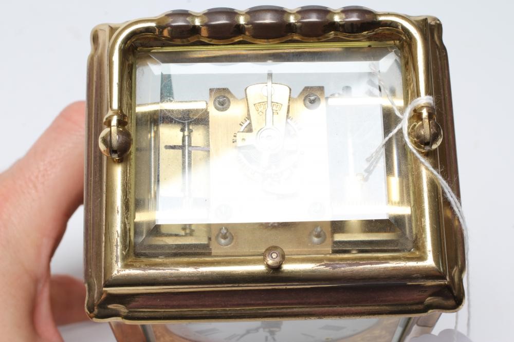 A FRENCH BRASS CASED REPEATER CARRIAGE CLOCK Image