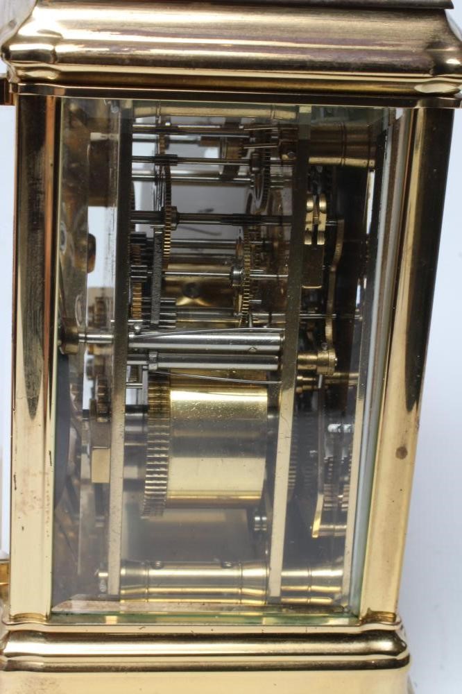 A FRENCH BRASS CASED REPEATER CARRIAGE CLOCK Image