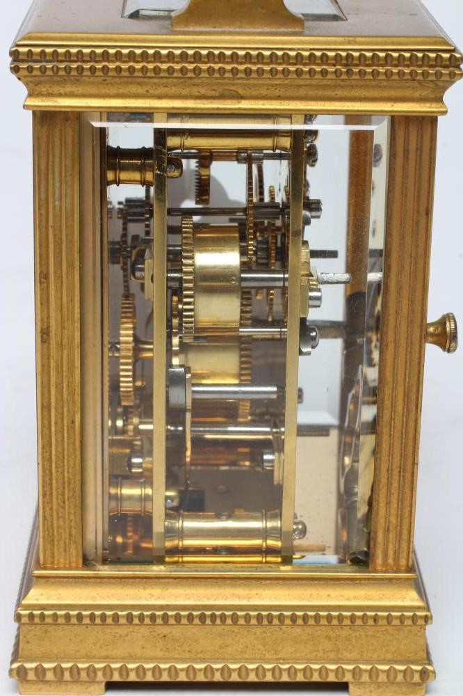 A FRENCH BRASS CASED CARRIAGE CLOCK Image