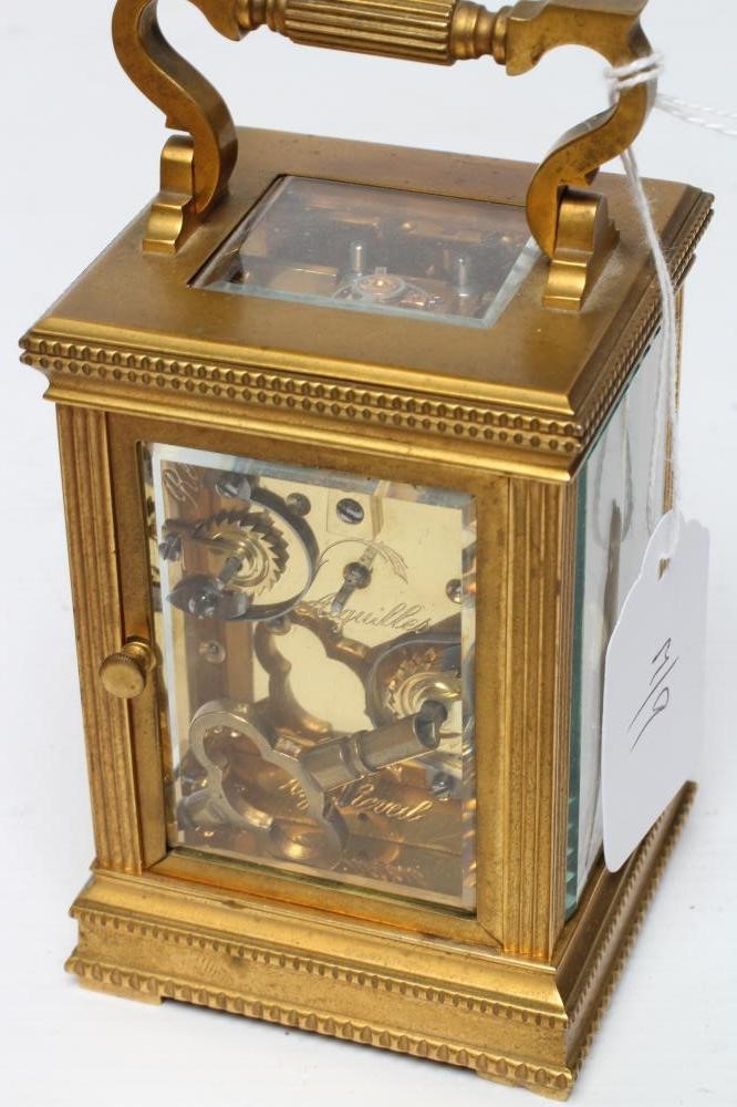 A FRENCH BRASS CASED CARRIAGE CLOCK Image