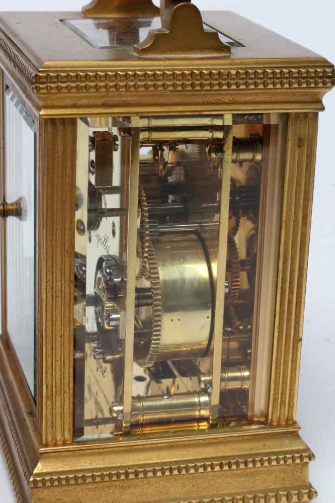 A FRENCH BRASS CASED CARRIAGE CLOCK Image