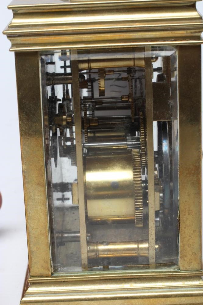 A BRASS CASED CARRIAGE CLOCK Image