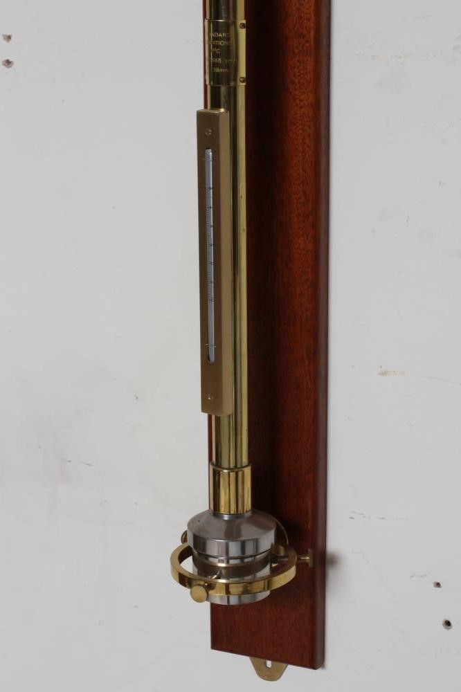 A BRASS MARINE STICK BAROMETER Image