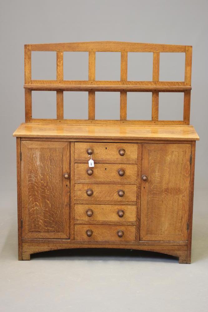 A SMALL HEALS STYLE ARTS AND CRAFTS SIDEBOARD Image
