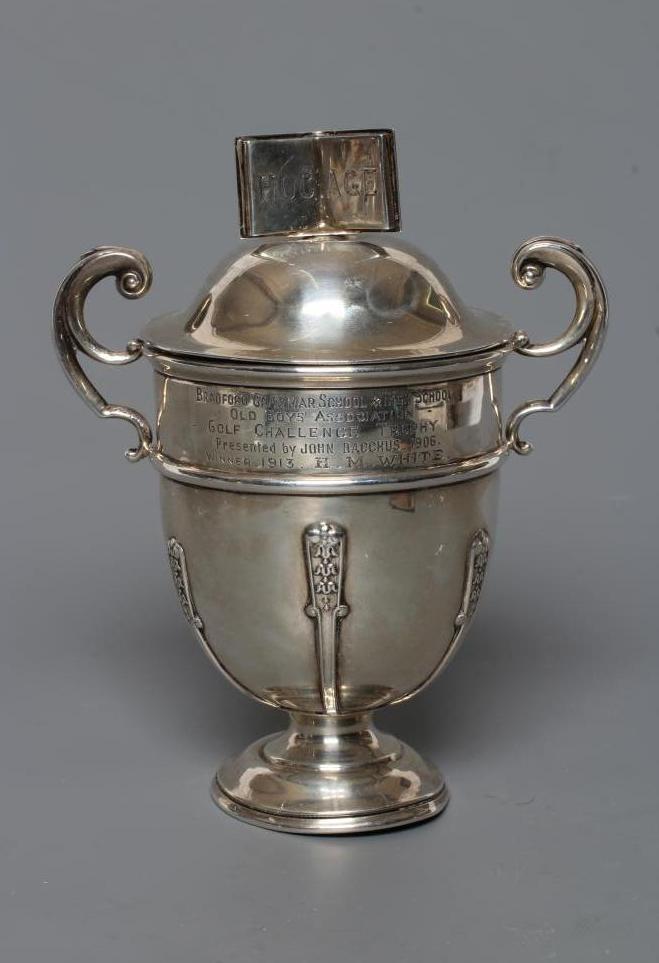 AN ARTS AND CRAFTS SILVER TROPHY CUP AND COVER Image