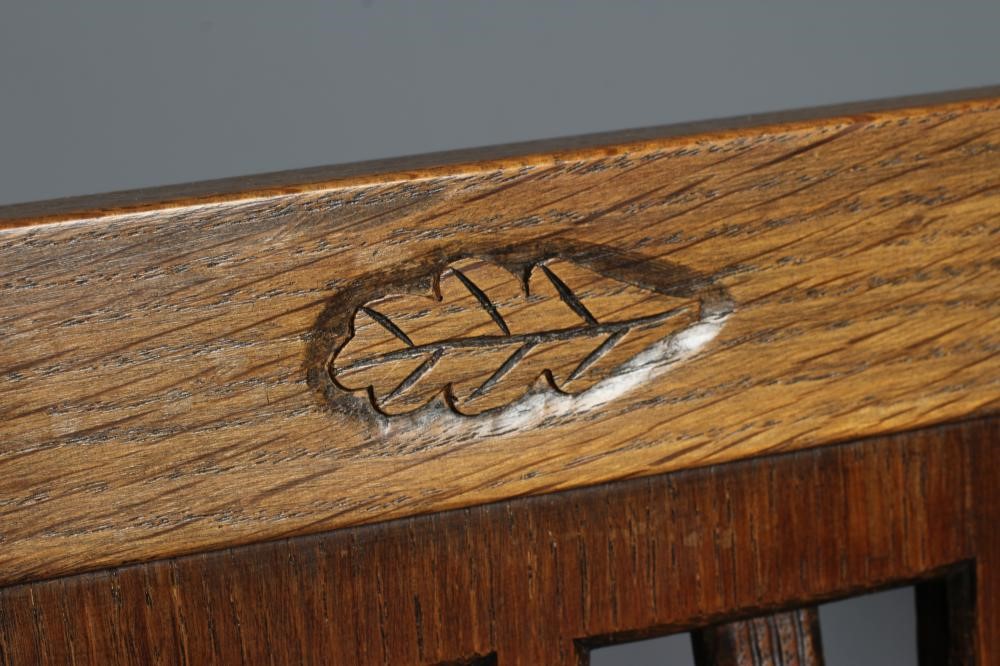 A DAVID LANGSTAFF SET OF SIX ADZED OAK DINING CHAIRS Image