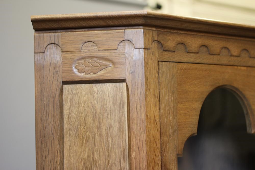 A DAVID LANGSTAFF ADZED OAK CORNER CUPBOARD Image