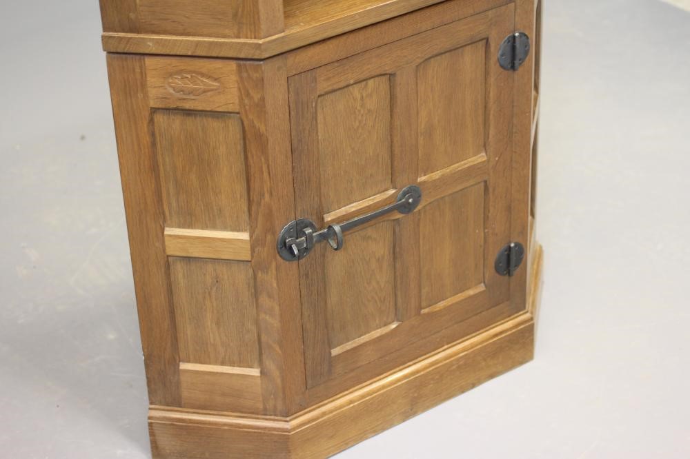 A DAVID LANGSTAFF ADZED OAK CORNER CUPBOARD Image